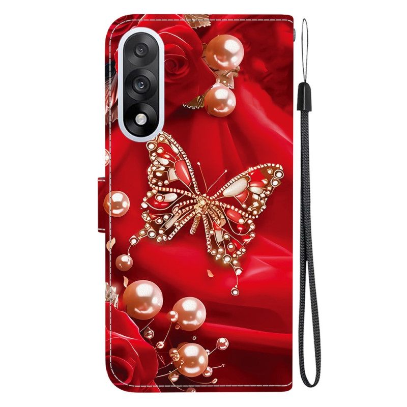 Θηκη Κινητου Oneplus Nord 5 Κόκκινες Πεταλούδες