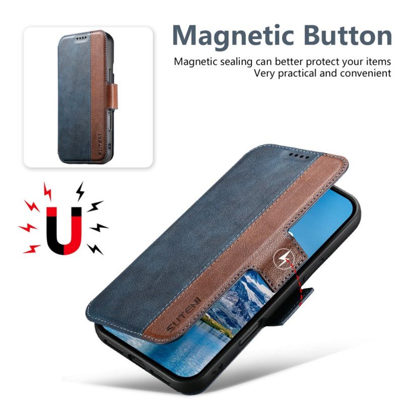 Δερματινη Θηκη iPhone 17 Δέρμα Magsafe Δίχρωμο Με Υφή