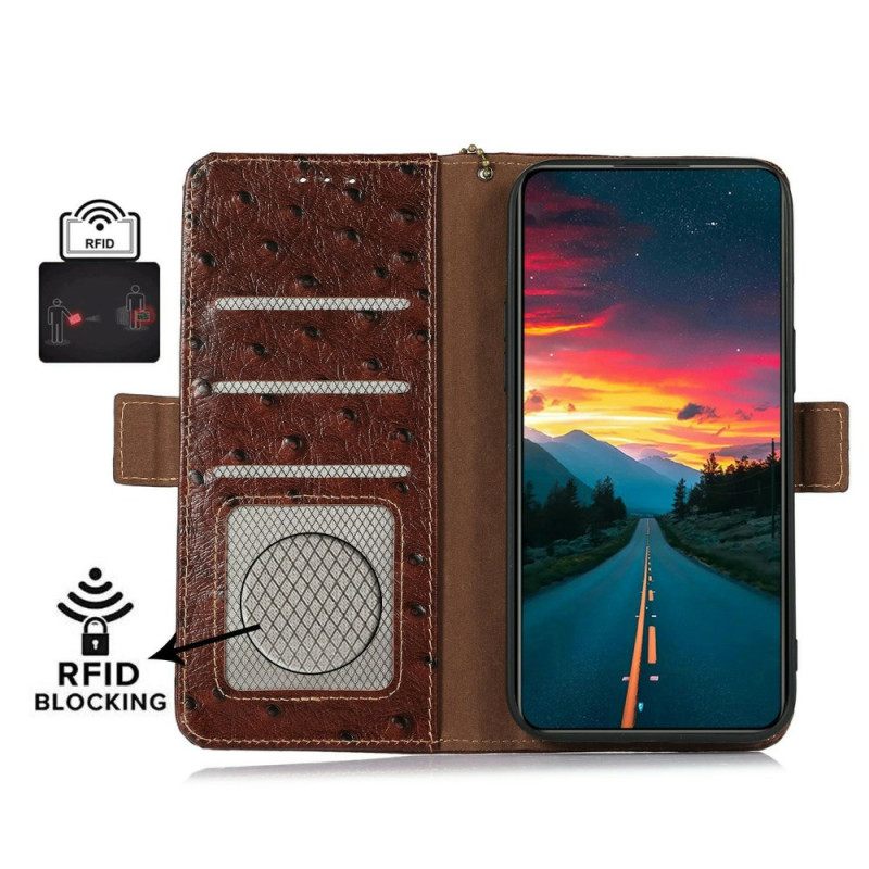 Δερματινη Θηκη iPhone 17 Δέρμα Rfid Blocking Με Υφή Στρουθοκάμηλου
