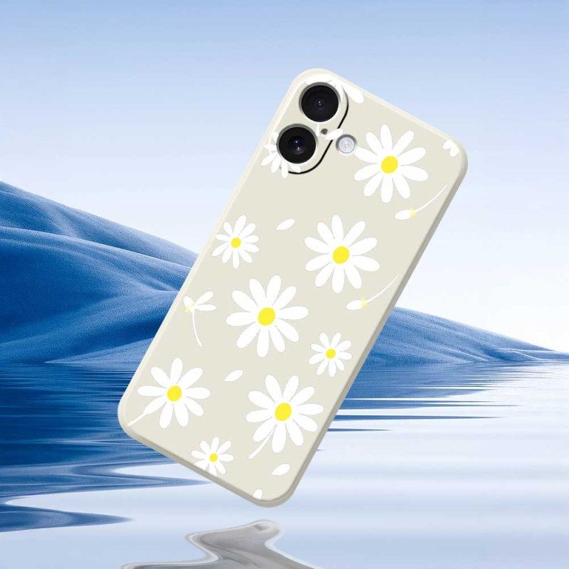 Κάλυμμα iPhone 17 Μαργαρίτες Υγρής Σιλικόνης