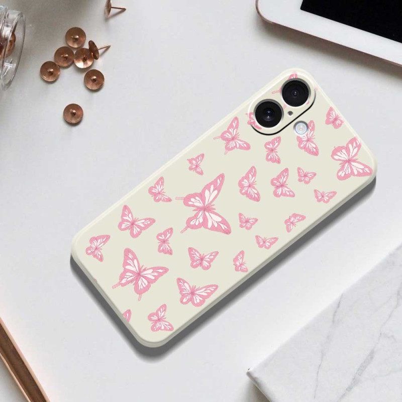 Κάλυμμα iPhone 17 Πεταλούδες Υγρής Σιλικόνης