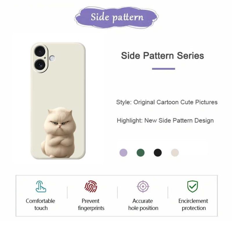 Κάλυμμα iPhone 17 Θήκες Κινητών Υγρή Σιλικόνη Angry Cat