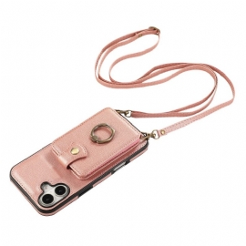 Κάλυμμα iPhone 17 Θήκη Πολλαπλών Καρτών Και Ιμάντας Ώμου