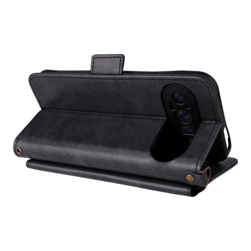 Δερματινη Θηκη Google Pixel 10 Pro Xl Vintage Με Ιμάντα Ώμου Σιλικόνης