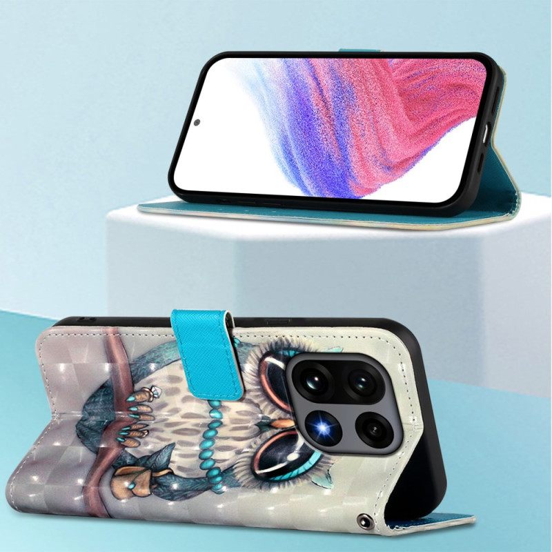 Δερματινη Θηκη Oneplus 15 Γκρίζα Κουκουβάγια