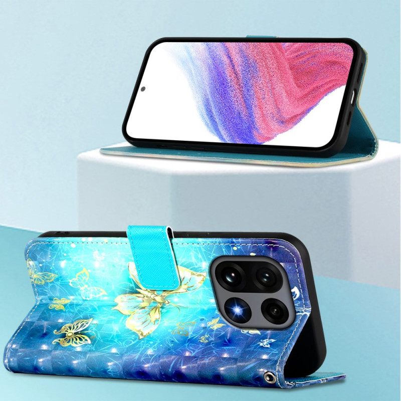 Δερματινη Θηκη Oneplus 15 Χρυσές Πεταλούδες