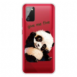 θηκη κινητου Samsung Galaxy A02s Διαφανές Panda Δώσε Μου Πέντε