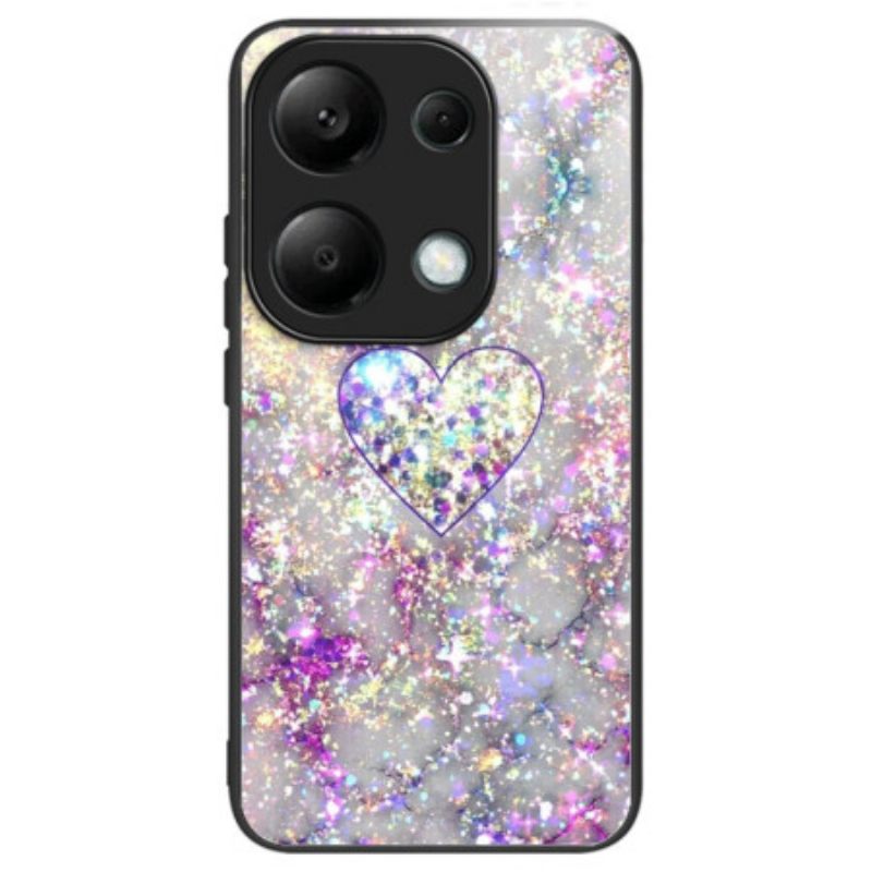 Κάλυμμα Xiaomi Redmi Note 13 Pro 4g Glitter Καρδιάς Από Σκληρυμένο Γυαλί