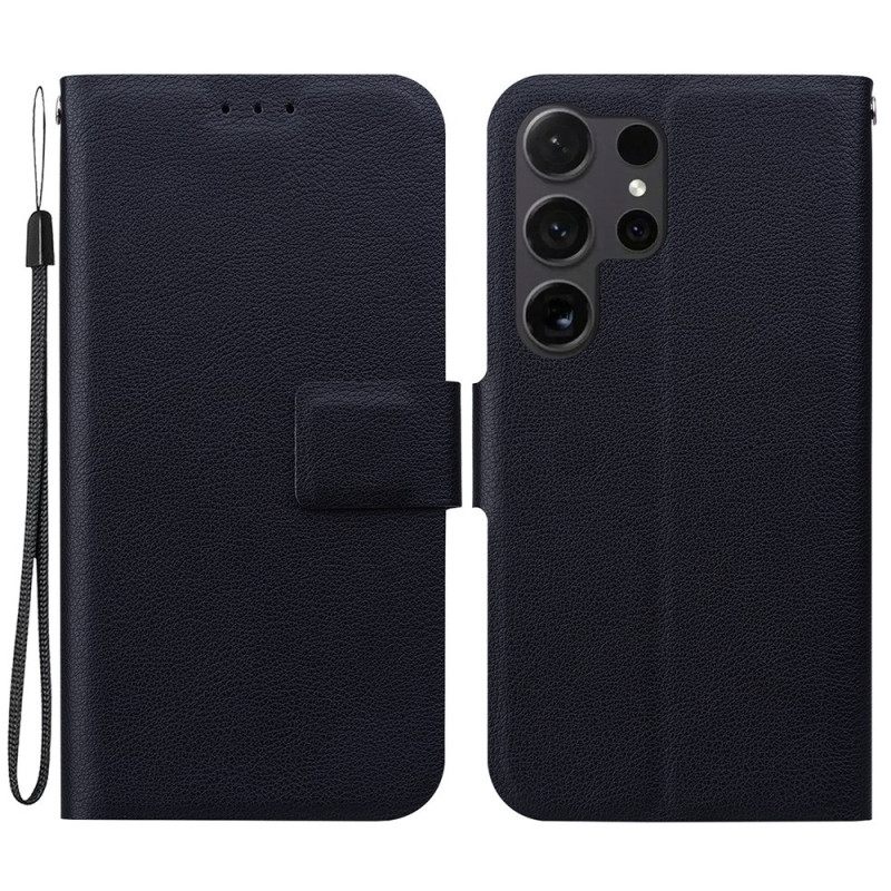 Δερματινη Θηκη Samsung Galaxy S25 Ultra 5g Απλό Δέρμα Με Λουράκι