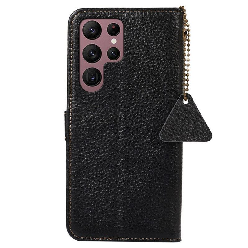 Δερματινη Θηκη Samsung Galaxy S25 Ultra 5g Δέρμα Λίτσι Με Μπλοκάρισμα Rfid Σιλικόνης