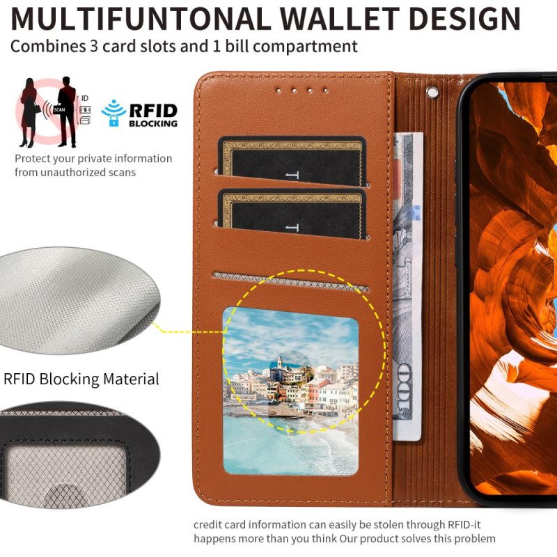 Δερματινη Θηκη Samsung Galaxy S25 Ultra 5g Δερμάτινο Πορτοφόλι Rfid Με Λουράκι