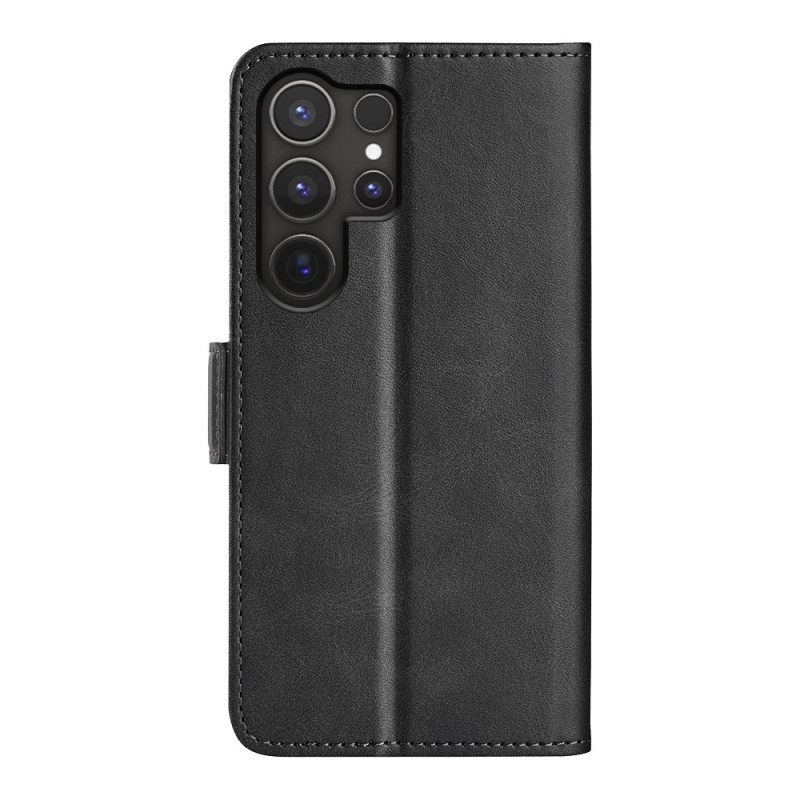 Δερματινη Θηκη Samsung Galaxy S25 Ultra 5g Διπλό Κούμπωμα Σιλικόνης