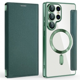 Δερματινη Θηκη Samsung Galaxy S25 Ultra 5g Συμβατό Με Magsafe Με Εφέ Δέρματος Rfid Blocking