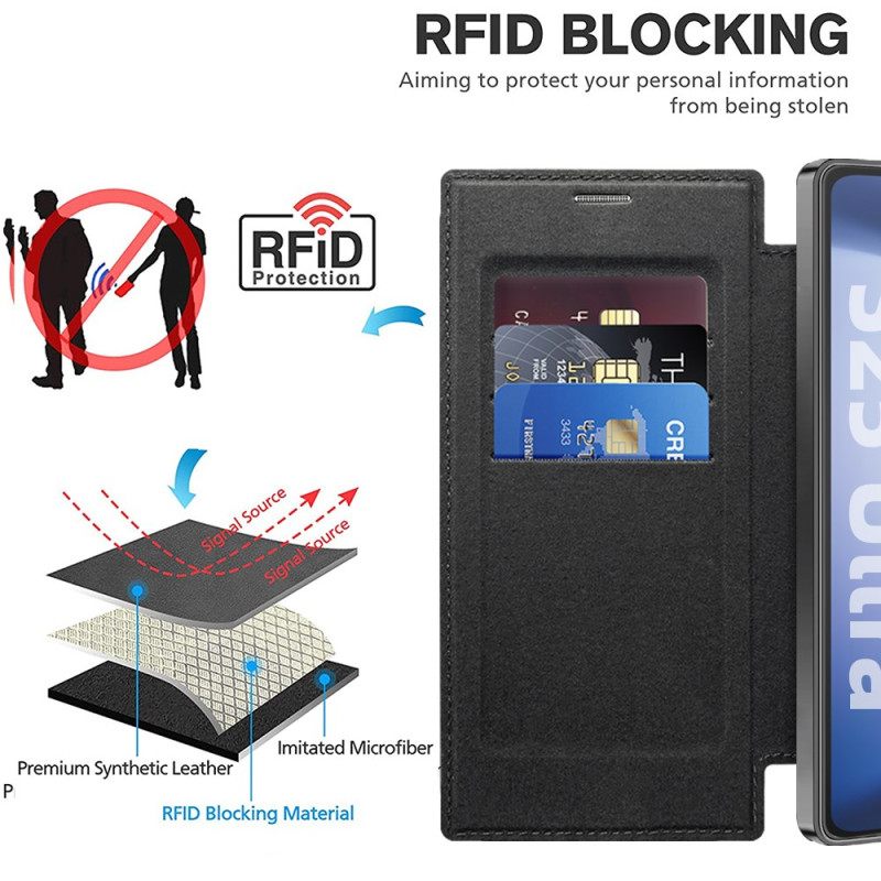 Δερματινη Θηκη Samsung Galaxy S25 Ultra 5g Συμβατό Με Magsafe Με Εφέ Δέρματος Rfid Blocking