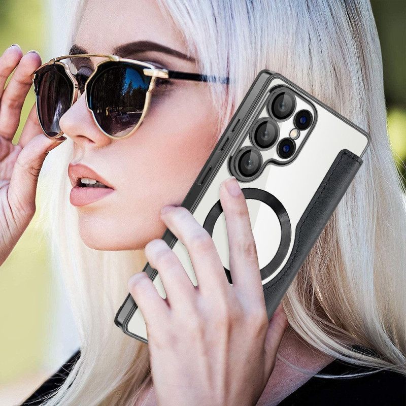 Δερματινη Θηκη Samsung Galaxy S25 Ultra 5g Συμβατό Με Magsafe Με Εφέ Δέρματος Rfid Blocking