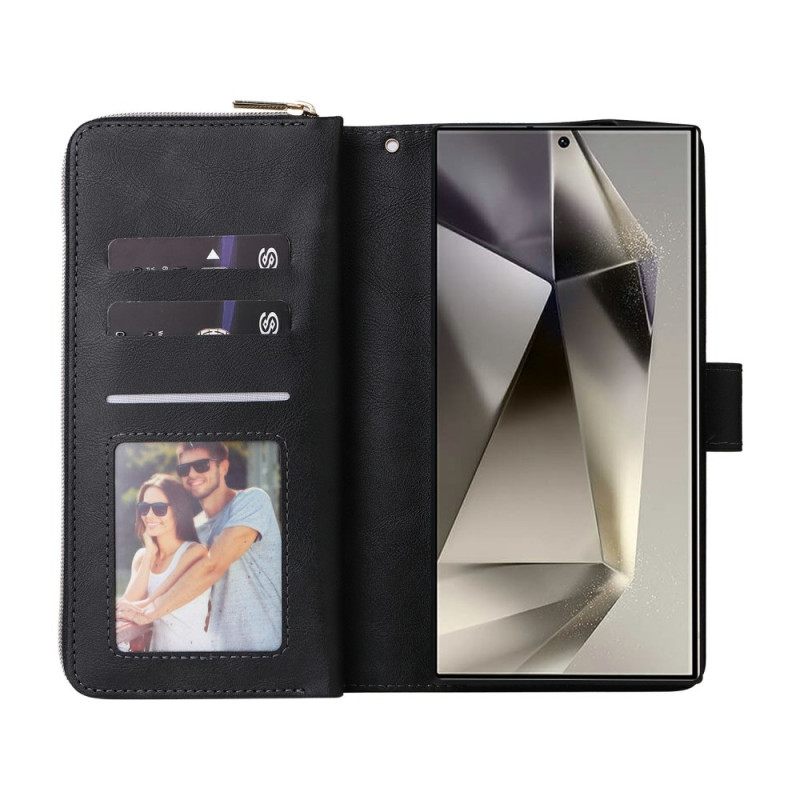 Δερματινη Θηκη Samsung Galaxy S25 Ultra 5g Τσάντα Με Φερμουάρ Και Λουράκι Σιλικόνης