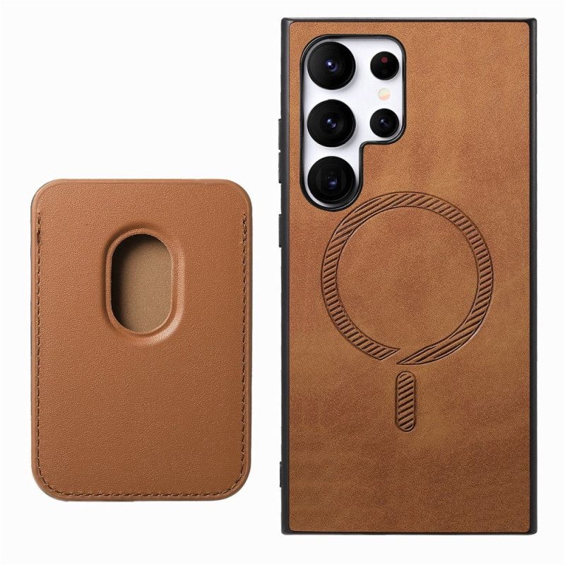 Κάλυμμα Samsung Galaxy S25 Ultra 5g Αποσπώμενη Μαγνητική Θήκη Καρτών Σε Στυλ Σουέτ