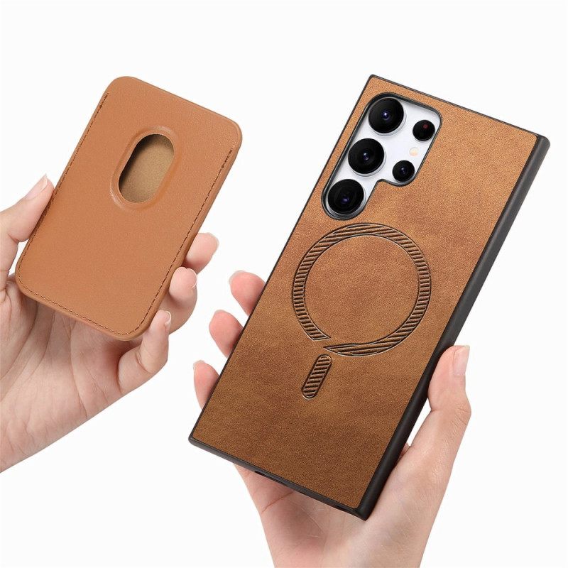 Κάλυμμα Samsung Galaxy S25 Ultra 5g Αποσπώμενη Μαγνητική Θήκη Καρτών Σε Στυλ Σουέτ