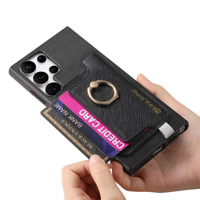 Κάλυμμα Samsung Galaxy S25 Ultra 5g Αποσπώμενη Θήκη Καρτών Σε Στυλ Σουέτ