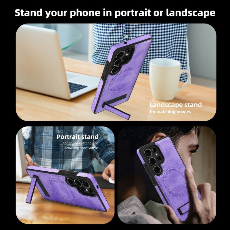 Κάλυμμα Samsung Galaxy S25 Ultra 5g Δερμάτινο Εφέ Συμβατό Με Magsafe