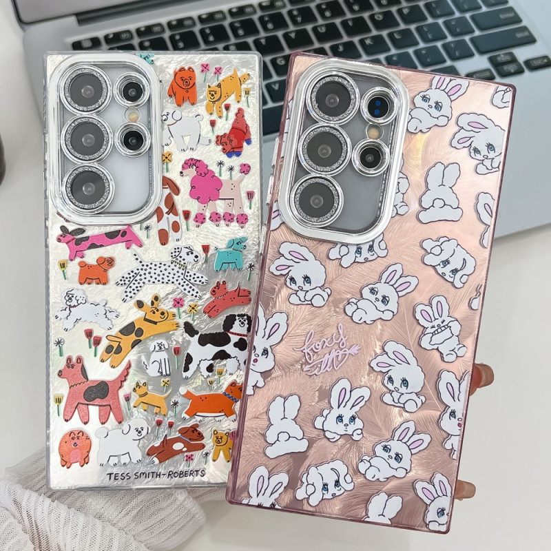 Κάλυμμα Samsung Galaxy S25 Ultra 5g Διασκεδαστικά Κουνελάκια Με Προστατευτικό Φακού
