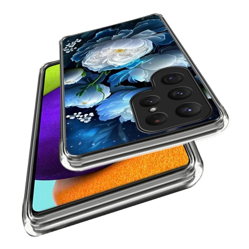 Κάλυμμα Samsung Galaxy S25 Ultra 5g Λευκή Παιώνια Σιλικόνης