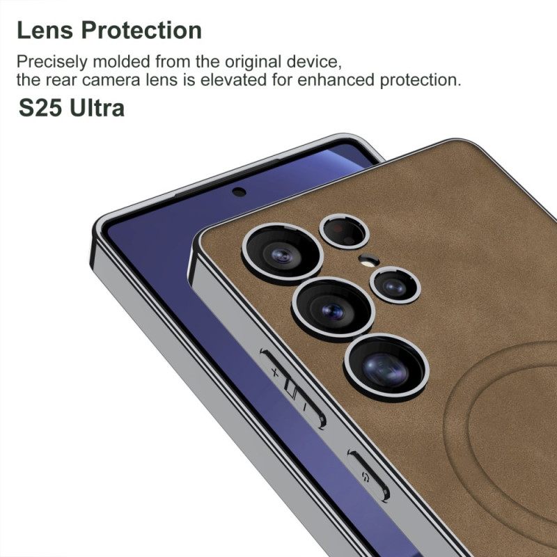 Κάλυμμα Samsung Galaxy S25 Ultra 5g Ματ Δέρμα Συμβατό Με Magsafe