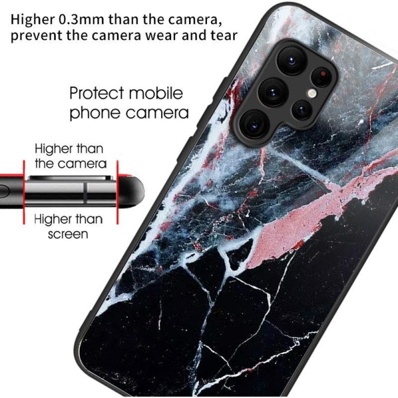 Κάλυμμα Samsung Galaxy S25 Ultra 5g Μαύρο Και Άσπρο Μάρμαρο Σκληρυμένο Γυαλί