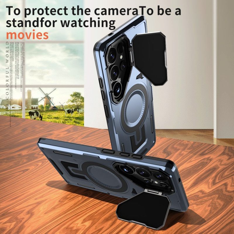 Κάλυμμα Samsung Galaxy S25 Ultra 5g Μεταλλικό Εφέ Με Κάλυμμα Φακού Και Βάση Σιλικόνης