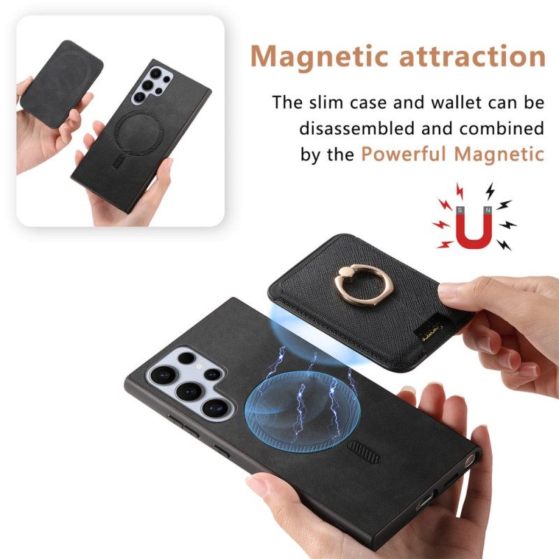 Κάλυμμα Samsung Galaxy S25 Ultra 5g Θήκες Κινητών Αποσπώμενη Μαγνητική Θήκη Καρτών Και Βάση