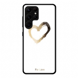 Κάλυμμα Samsung Galaxy S25 Ultra 5g Χρυσή Καρδιά Σε Λευκό Φόντο