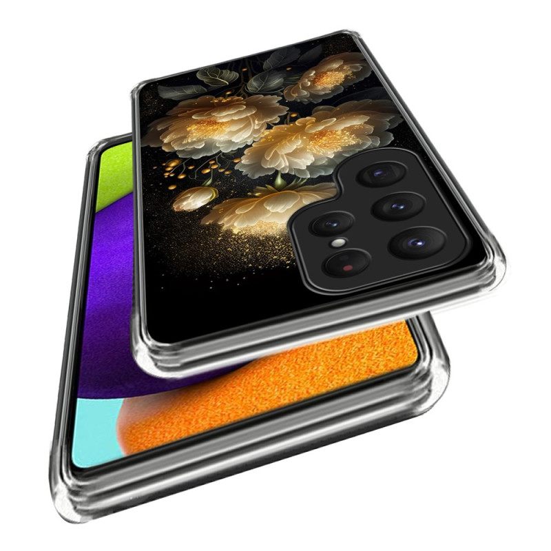 Κάλυμμα Samsung Galaxy S25 Ultra 5g Χρυσή Παιώνια