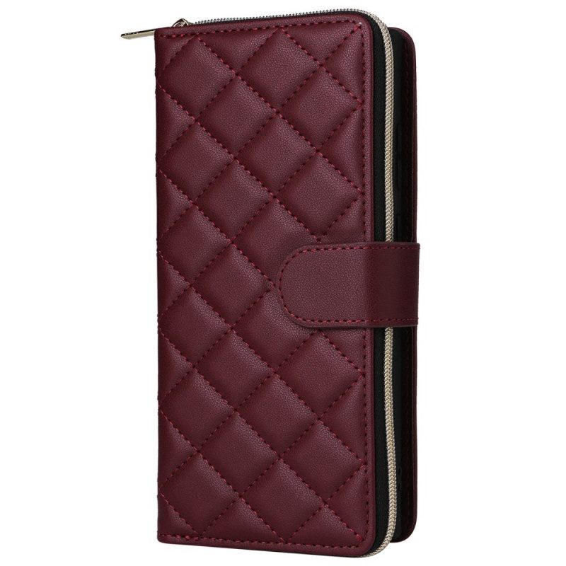 Θηκη Κινητου Samsung Galaxy S25 Ultra 5g Θήκες Κινητών Καπιτονέ Πορτοφόλι Με Λουράκι Και Λουράκι Ώμου