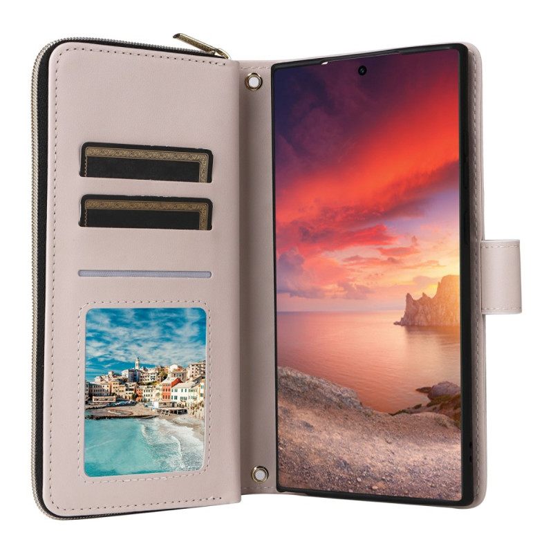 Θηκη Κινητου Samsung Galaxy S25 Ultra 5g Θήκες Κινητών Καπιτονέ Πορτοφόλι Με Λουράκι Και Λουράκι Ώμου