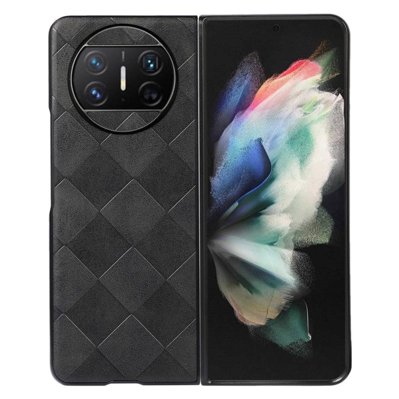 Κάλυμμα Huawei Mate X3 Καρό Σχέδιο Από Τεχνητό Δέρμα