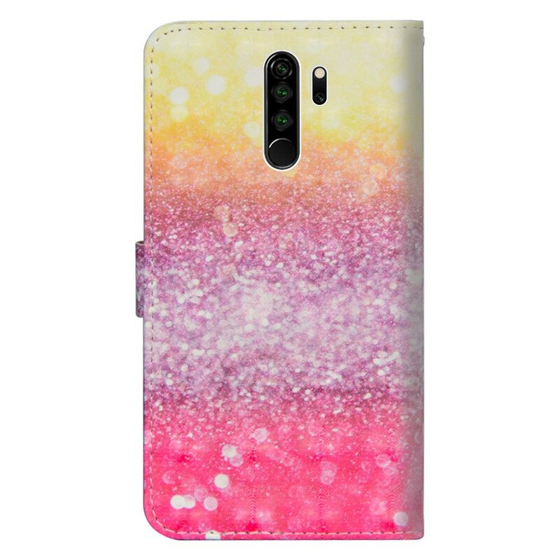 δερματινη θηκη Xiaomi Redmi Note 8 Pro Ματζέντα Glitter Gradient