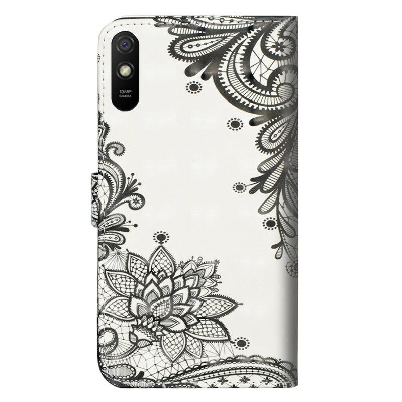 Θήκη Flip Xiaomi Redmi 9A Κομψή Δαντέλα