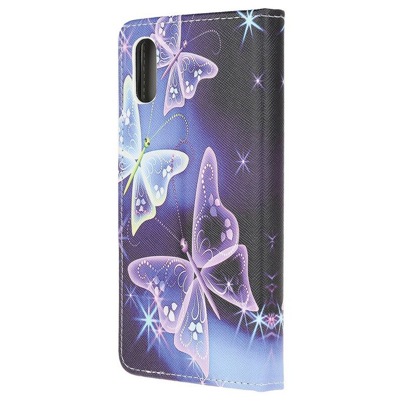 Θήκη Flip Xiaomi Redmi 9A Πεταλούδες Νέον