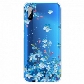 θηκη κινητου Xiaomi Redmi 9A Μπουκέτο Με Μπλε Λουλούδια