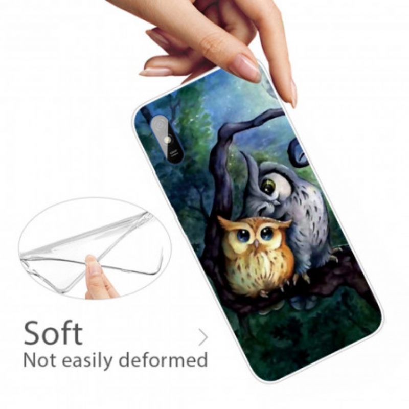 θηκη κινητου Xiaomi Redmi 9A Ζωγραφίζοντας Κουκουβάγιες