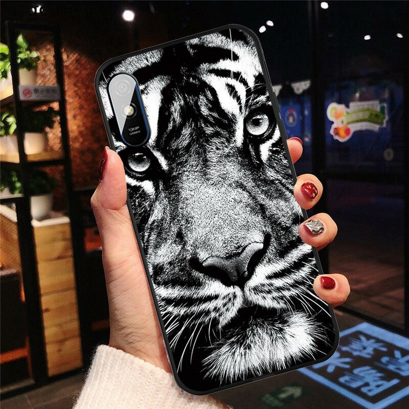 Θήκη Xiaomi Redmi 9A Ασπρόμαυρη Τίγρη