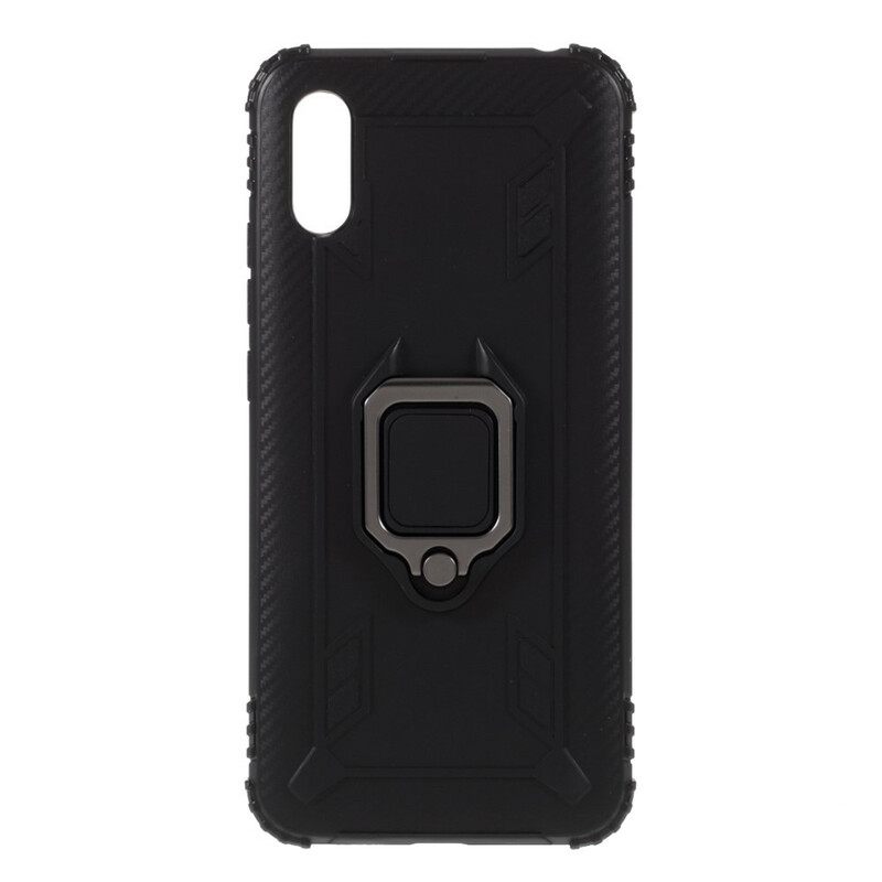 Θήκη Xiaomi Redmi 9A Ίνα Άνθρακα Στυλ Δακτυλίου