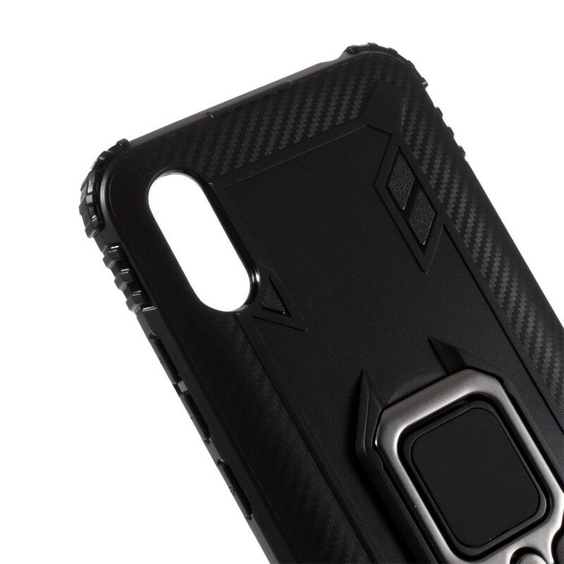 Θήκη Xiaomi Redmi 9A Ίνα Άνθρακα Στυλ Δακτυλίου
