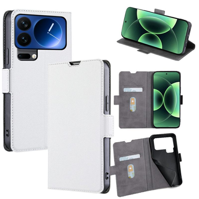 Δερματινη Θηκη Xiaomi 17 Pro Δέρμα Με Διπλό Κούμπωμα Σιλικόνης