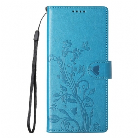 Δερματινη Θηκη Xiaomi 17 Pro Λουλουδάτο Σχέδιο Πεταλούδας Σιλικόνης