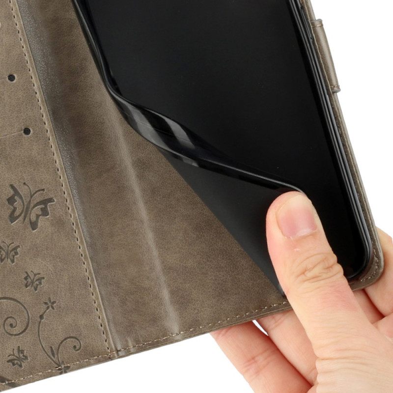 Δερματινη Θηκη Xiaomi 17 Pro Πεταλούδες Και Λουλούδια Σιλικόνης