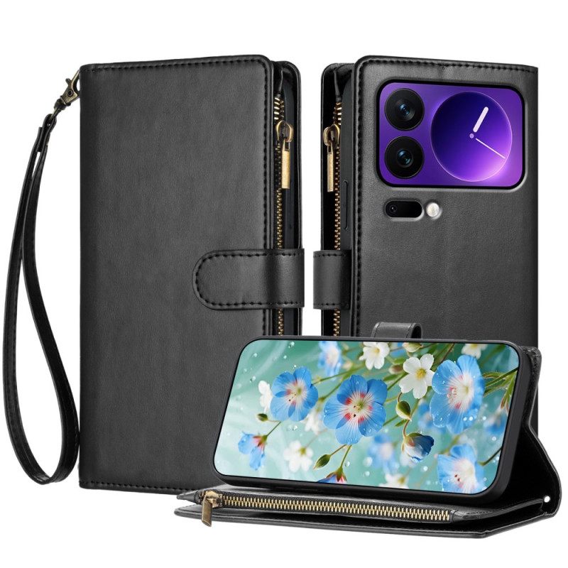 Δερματινη Θηκη Xiaomi 17 Pro Πορτοφόλι Με Φερμουάρ Και Λουράκι