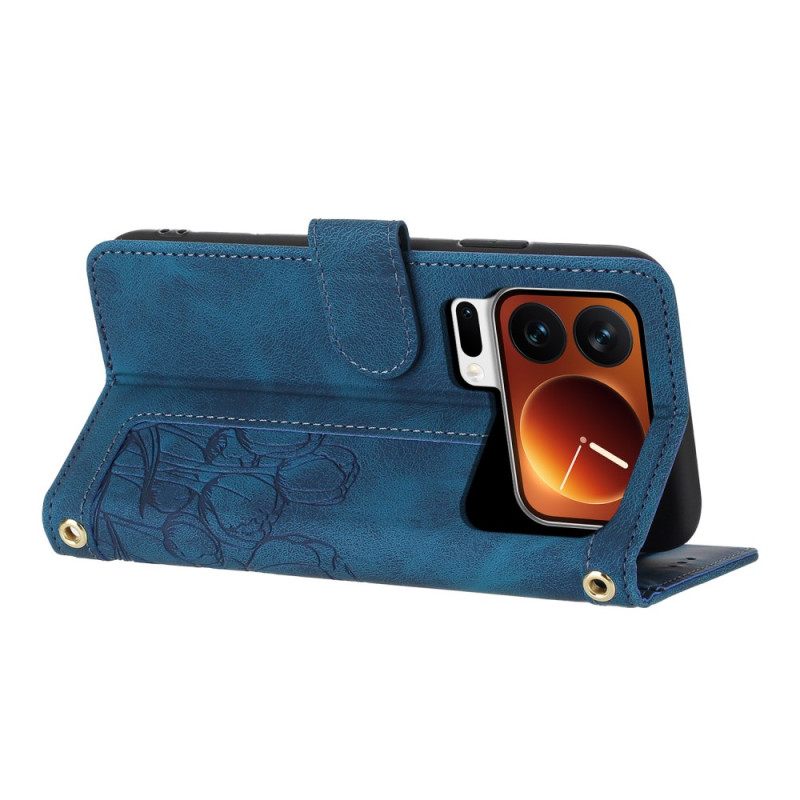 Δερματινη Θηκη Xiaomi 17 Pro Πορτοφόλι Με Σχέδιο Τουλίπας