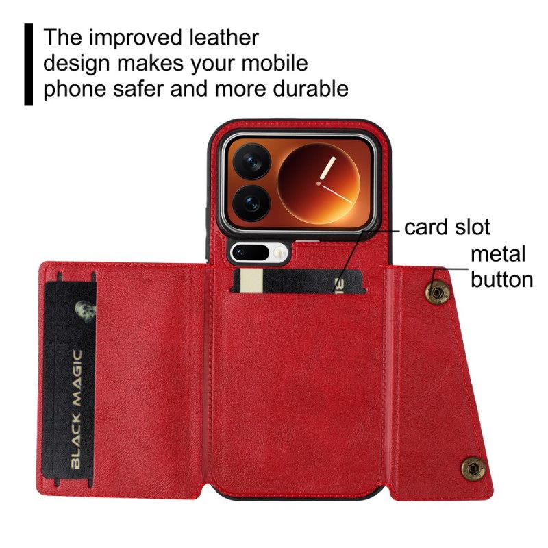 Δερματινη Θηκη Xiaomi 17 Pro Θήκη Καρτών Και Βάση Σιλικόνης