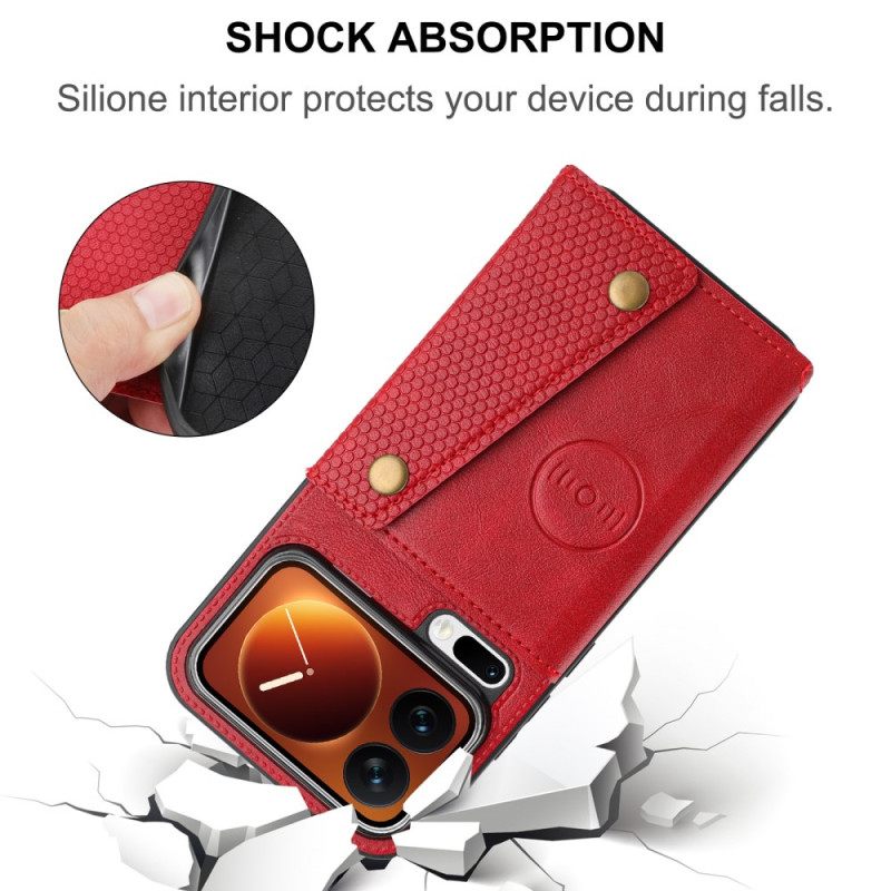 Δερματινη Θηκη Xiaomi 17 Pro Θήκη Καρτών Και Βάση Σιλικόνης